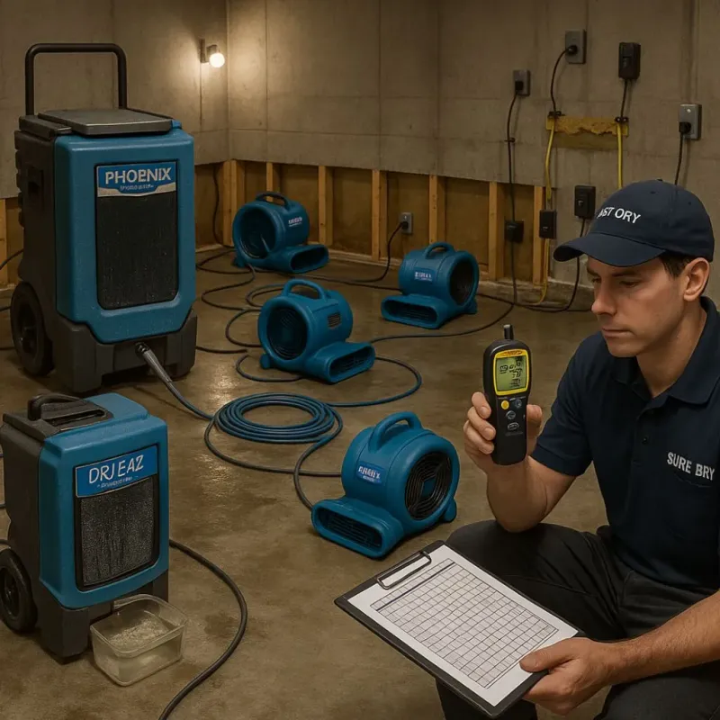 Structural Drying and Dehumidification process in Savannah, GA